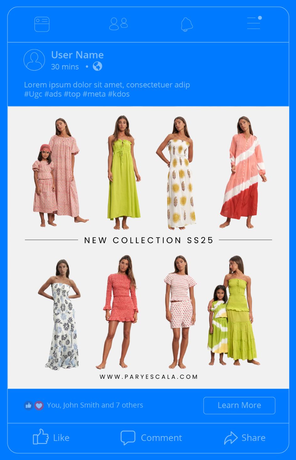 Creatividades para Ads productos de vestidos